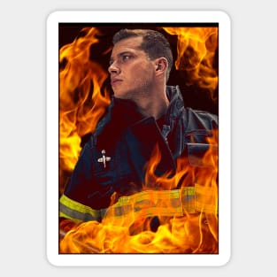 911 - Evan ‘Buck’ Buckley - Flames Sticker